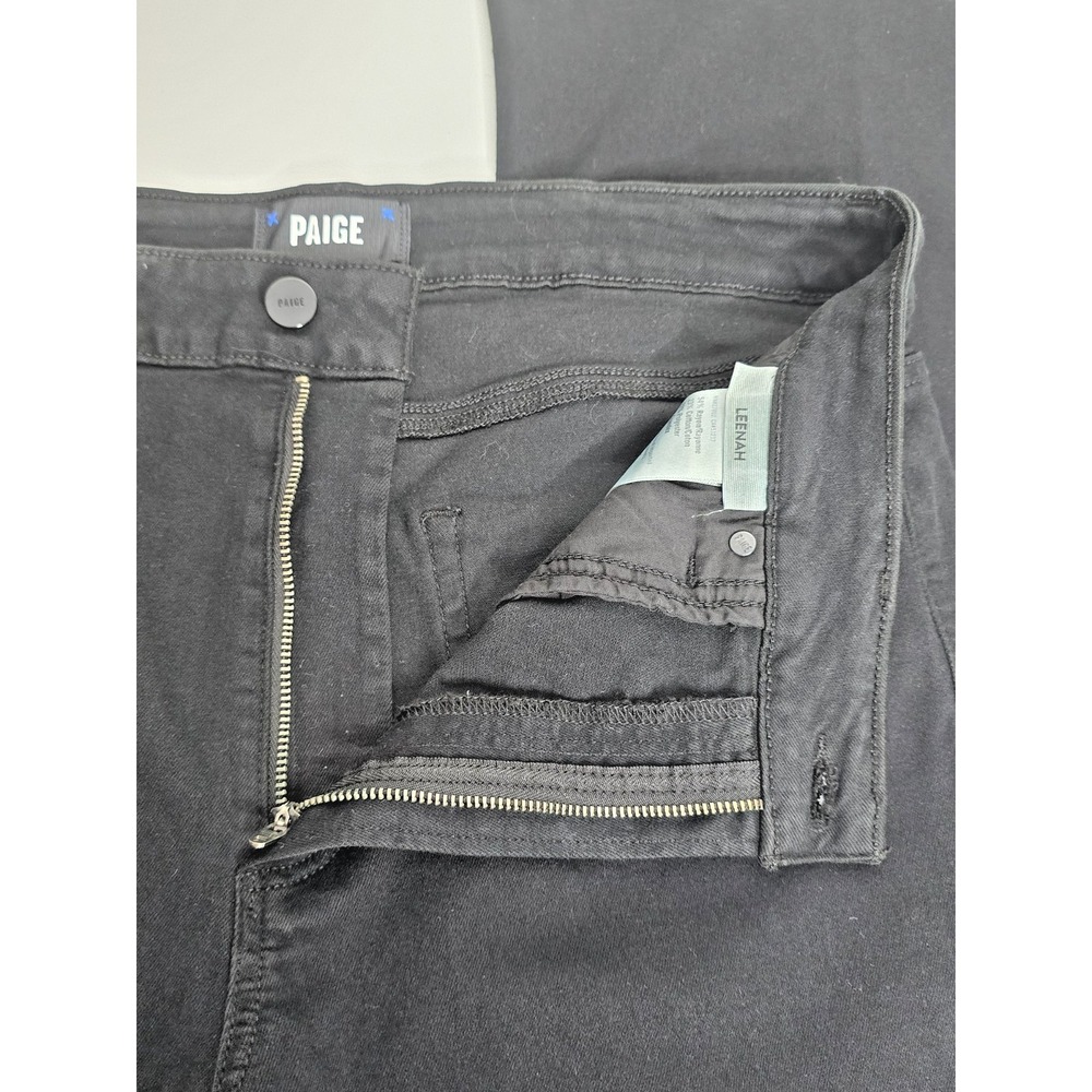 Paige Leenah Slim Wide Leg Jeans Womens 32 Black NEW Transcend Flawless Fit - Picture 5 of 13